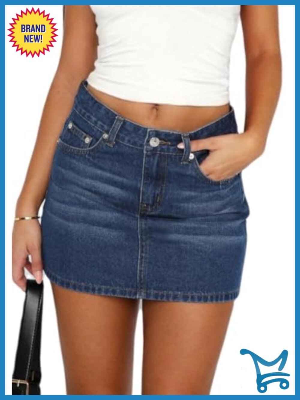 TYSSEDAL Y2K Denim Mini Skirt Mid Waist Stretchy Bodycon Club Party
